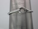 Close-up of the Gucci 103 watch's integrated bangle on a wrist sizing cone, showing a circumference of approximately 160mm / 16cm.