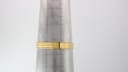 Close-up of the gold-tone mesh bracelet on a wrist sizing cone, showing a wrist circumference of approximately 183mm / 18.3cm.