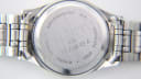 Close-up of the brushed stainless steel case back with Certina model and water resistance engravings.