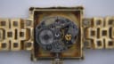 Close-up view of the Caravelle 17 jewel manual wind movement, showing gears and balance wheel.