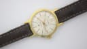 Slightly angled close-up of the Slava dial and case, showing the texture of the dial.