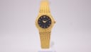 Ingersoll 28786 U watch with black dial and gold case, 1990s