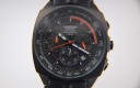 Aviator watch with black dial and black case, 2010s