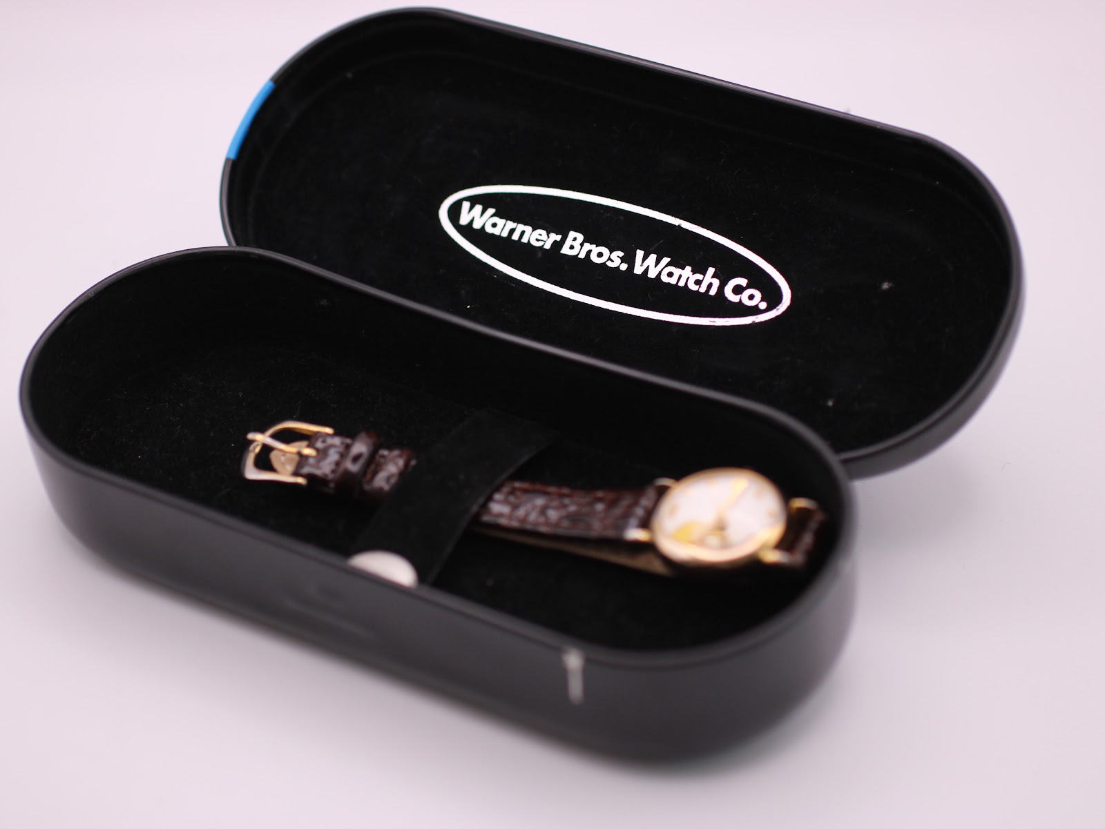 Open original Warner Bros. Watch Co. presentation box with the Tweety Bird watch nestled inside.