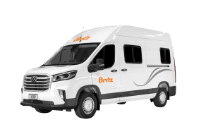 Side profile photo of the Britz 2 Berth HiTop Campervan