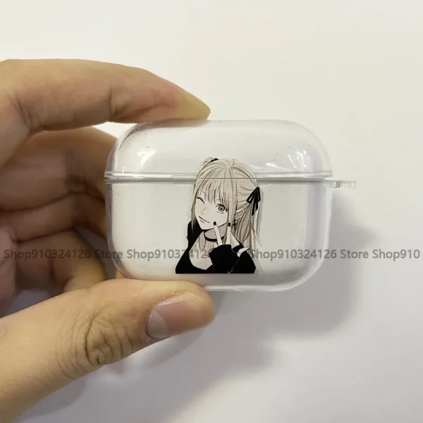 Misa D-Death N-Note Minimalist Transparent Case for Airpods Pro 3 2 1  4 Cute Cartoon  Japanese Airpod Cases TPU Earphone Cover
