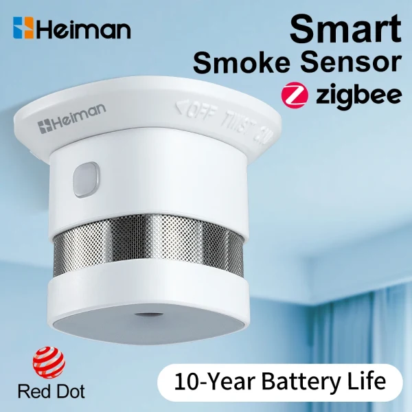HEIMAN Zigbee Smoke Detector – Fire Alarm Sensor, High Sensitivity, Smart Home System, Safety Protection, Free Shipping