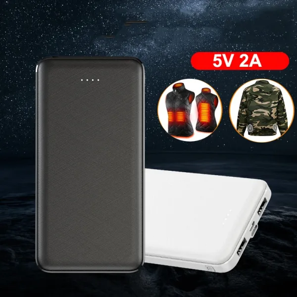 5V 2A Power Bank 20000mAh for Heated Vest Jacket Air Conditioning Clothing External Battery Power Bank for Xiaomi iPhone Charger