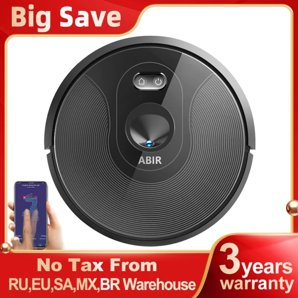Robot Vacuum Cleaner ABIR X6PRO ,Visual Navigation,APP Virtual Barrier,6000PA Suction,Smart Home Mop,Floor Carpet Washing Tool