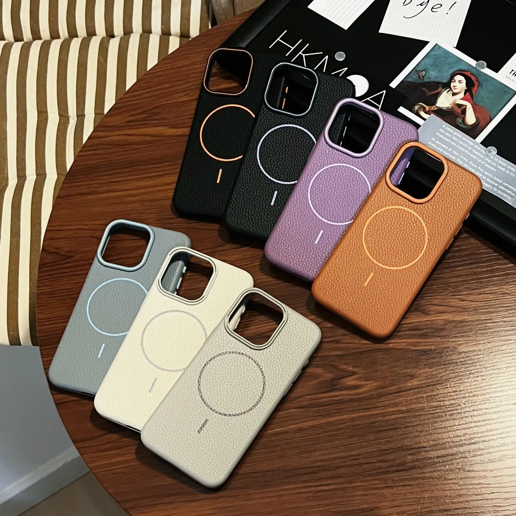 Clearance Sale Luxury Lychee Genuine Cowhide Leather Phone Case for iPhone 13 14 15 16 Pro Max 13Pro Shockproof Back Cover