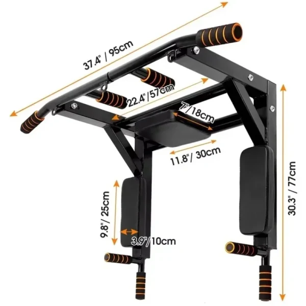Barre de traction murale pour usage intérieur, équipement de gymnastique intérieur multifonctionnel