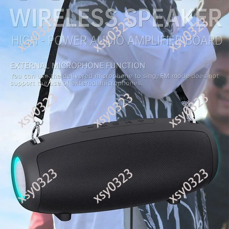 Drum Shaped Bluetooth Speaker with Microphone TF Card Play High Volume Portable Outdoor Audio