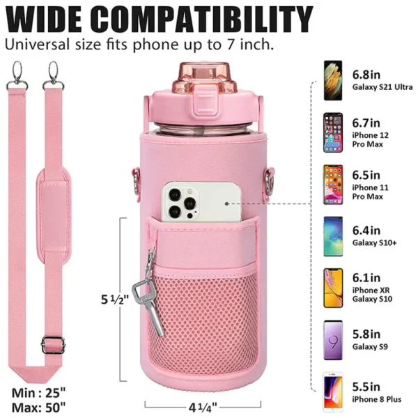 2 Liter Wasserflasche Sleeve mit Sleeve Holder Straw Männer Frauen Jug für Gym Workout & Sport Nur der Cup Sleeve 2024