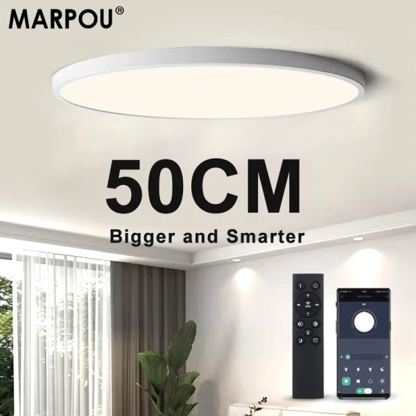 50CM Large Led ceiling lamp with Smart APP Remote Control Ultrathin Light fixture Ceiling Lights for Bedroom Living Room