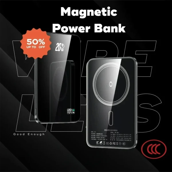 Electronics: CCC Certified Magnetic Power Bank Ultra Thin Fast Charging Portable for iPhone Huawei Phones Watches