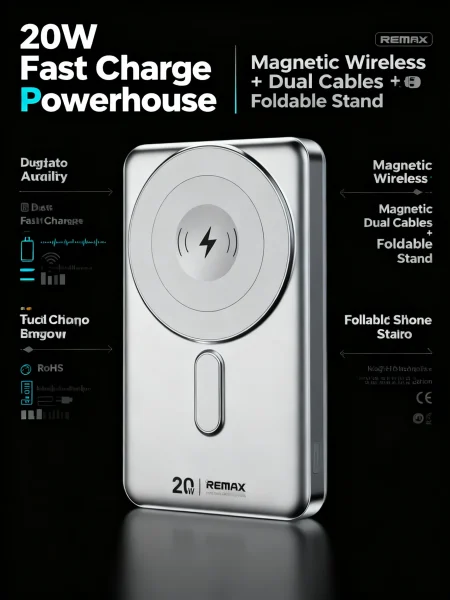 Electronics: CCC Certified Magnetic Wireless Power Bank Spare Battery Fast Charging Portable Mobile External
