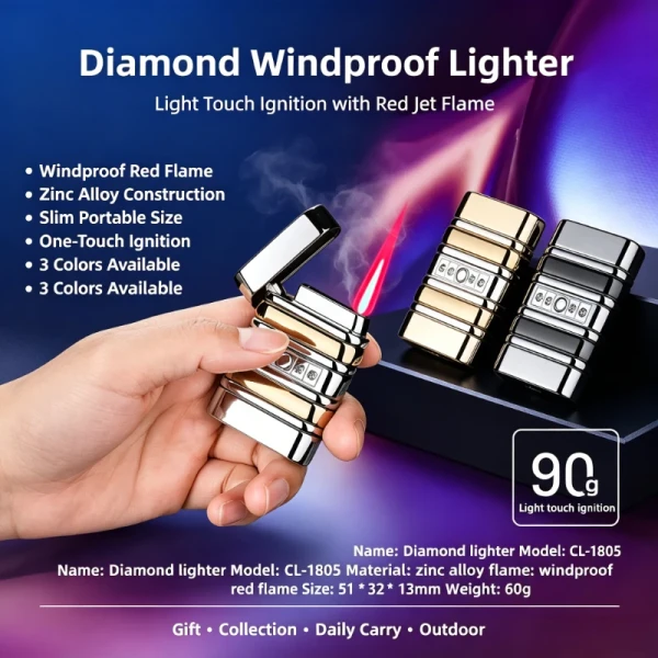New Electronic Induction Ignition Windproof Lighter Direct Flame Butane Refillable Cool Tech EDC
