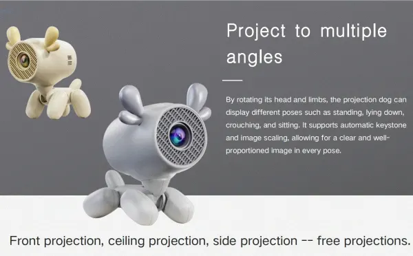 Mini 4K Smart Video Projector with WIFI and Bluetooth, Full HD Portable Projector for