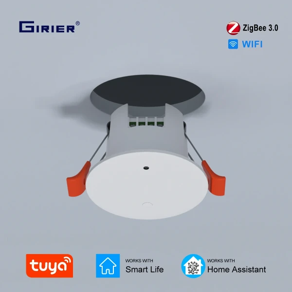Smart Home: GIRIER Tuya ZigBee Human Presence Sensor Ceiling Mounted Smart Motion Sensor with Light Detector