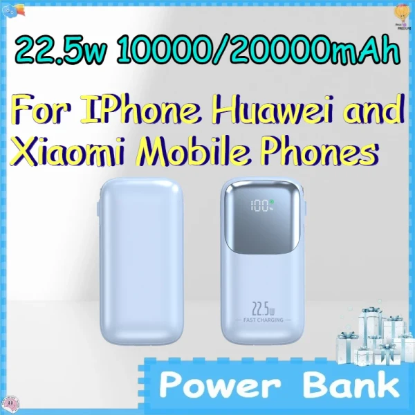 Gadgets: 22,5w Power Bank für IPhone Huawei und Xiaomi Handys Schnellladen kompakte und tragbare PowerBank