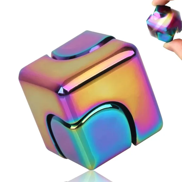 Square Magic Dice Metal Rotate Cube Fidget Spinner Anxiété Stress Relieve Autisme ADHD Relaxing Cool