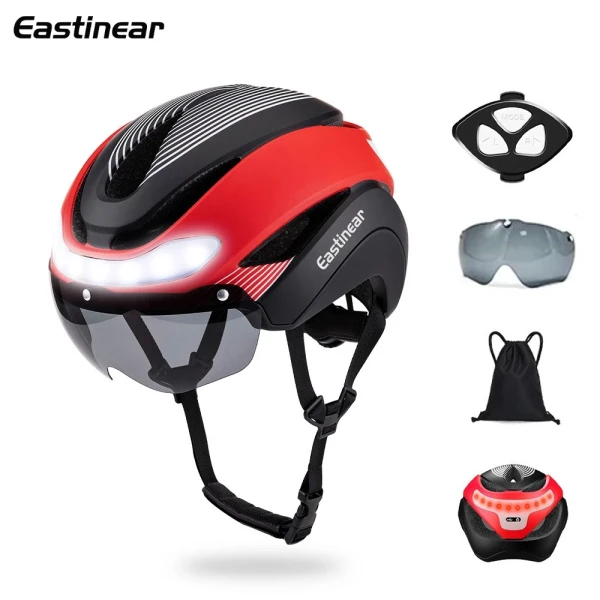 Sport: Eastinear Bicycle Helmet Ride Led Lights vorne und hinten, Urban Road Cycling Helmet