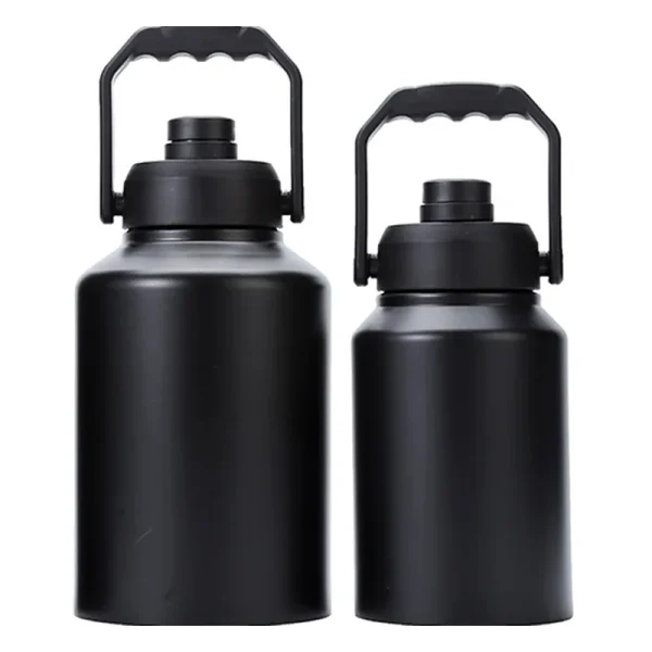 Sport: Große Kapazität Sport-Thermos-Cup mit Griff,Edelstahl-Vakuum-Flaschen, Wide Mouth Drinkware, Camping