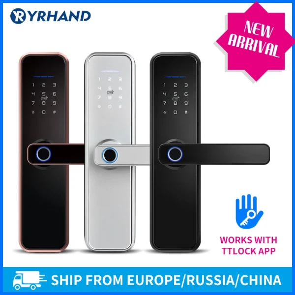 TTlock App WiFi Smart Fingerprint Door Lock Smart Bluetooth Digital APP Keypad Code Keypad Keyless