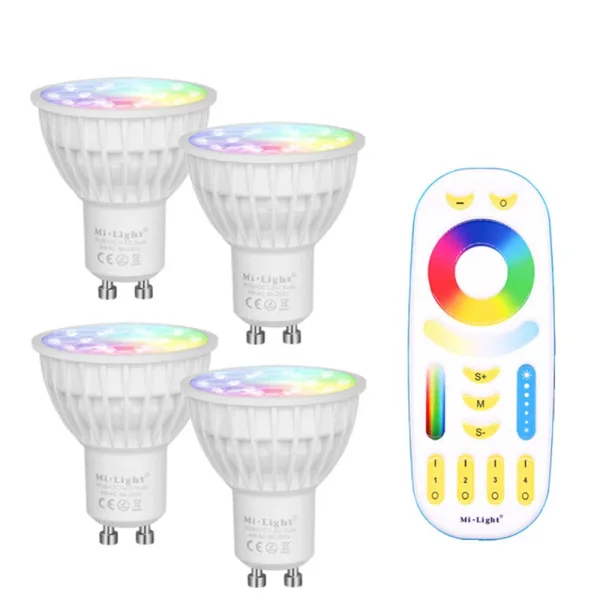 Smart Home: Mi Light Dimmable 4W Led Bulb RGB CCT Lamp Indoor Decoration + RF LED Remote Control Home Lighting
