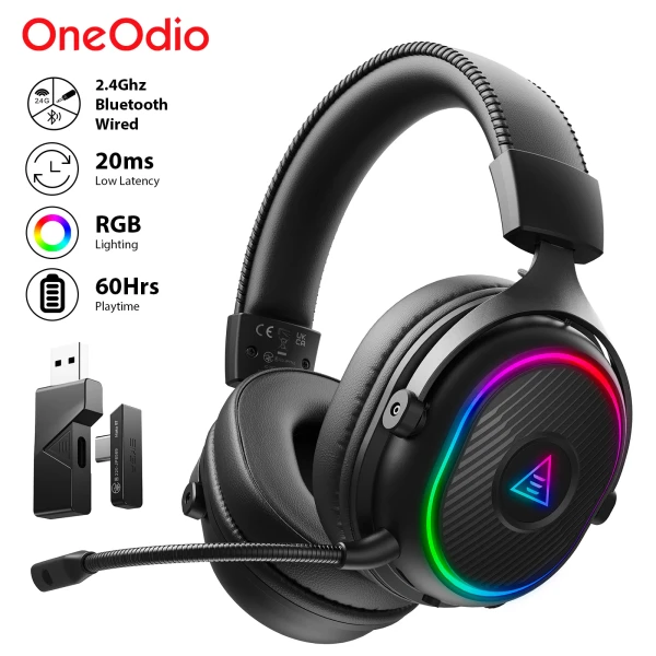 Oneodio EKSA MaKo BT Bluetooth Gaming Headset Over Ear Wireless Headphones Gamer Low Latency With