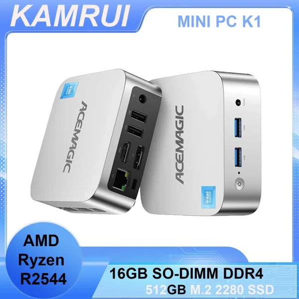 Mini PC AMD Ryzen M.2 SSD (Turbo Win 11 Pro Radeon 4K Display Max 28w Desktop Computers