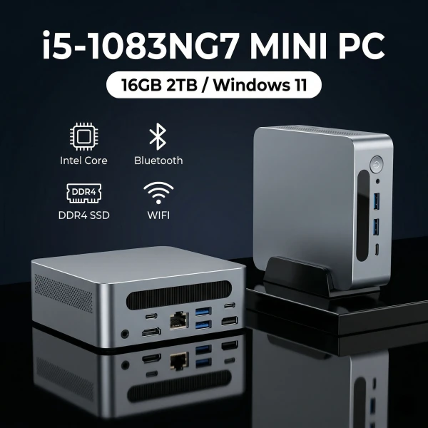 Intel Core Mini PC 4K Support Ultra Slim Micro Desktop Computer for Business Office MAC Compatible