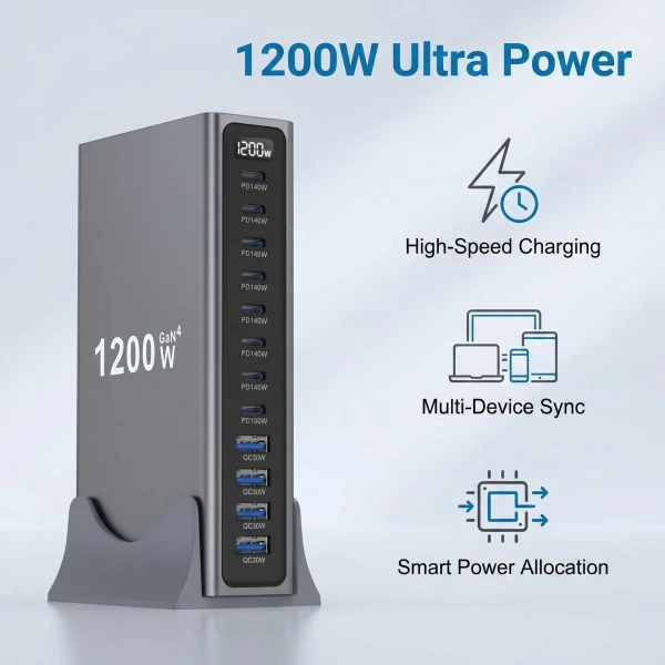 Gadgets: GaN Desktop Fast Charger USB Type C Fast Charging Station Adapter for Mobile & Tablets Multi Port