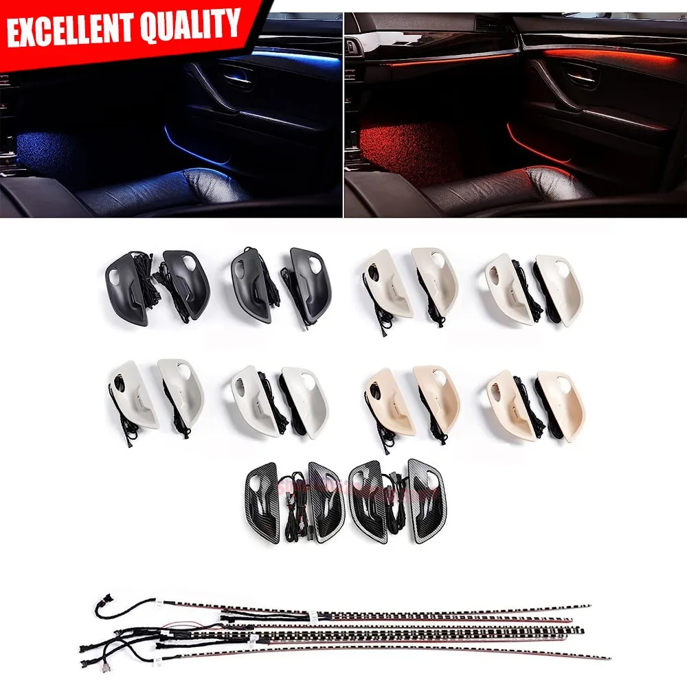 Premium RGB Interior Door Ambient Light Strip For BMW 5 Series F10 F11 F18 2010-2017 Decorative LED Atmosphere Lighting