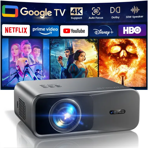 Gadgets: WIMIUS 1200 ANSI Projector 4K Full HD Google TV Game Beam Mini Projectors for Movies Home Theater