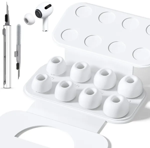 Electronics: KUTOU 4 Pairs Liquid Silicone Ear Tips for Airpods Pro 1 2 Noise Reduction Pad Earplugs Boxed Ear