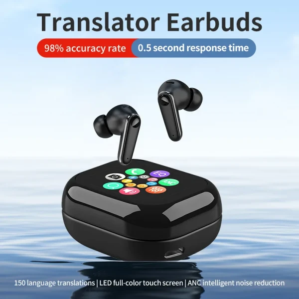 OWS Adjustable Angle Ear‑Hook Wireless Bluetooth Translation Earbuds, Sports Headphones with