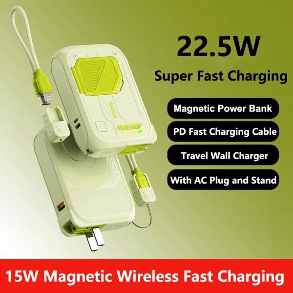 &Eacute;lectronique: Pour Magsafe Power Bank avec chargeur mural de câble magnétique sans fil chargeur rapide pour iPhone