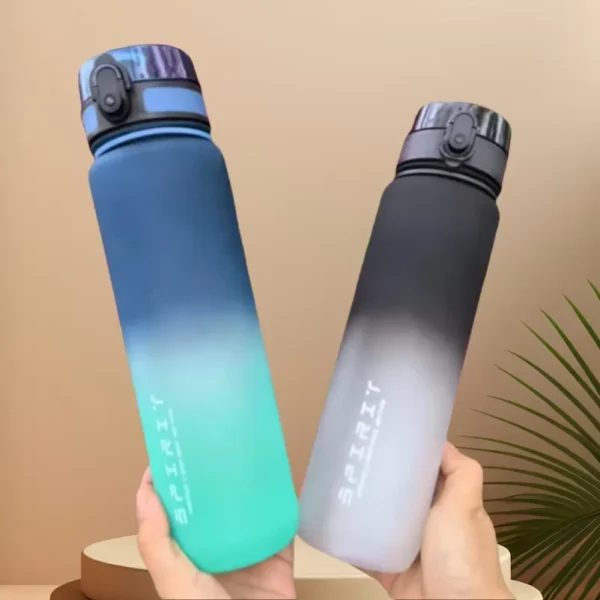 Gran capacidad Deportes Agua Botella Motivacional Leak Proof Portable Copas de plástico