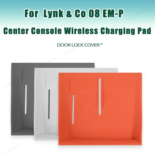 Electronics: Silicone Wireless Charging Pad for Lynk & Co 08 EM-P, OEM Color Match Anti-Wear Center Console