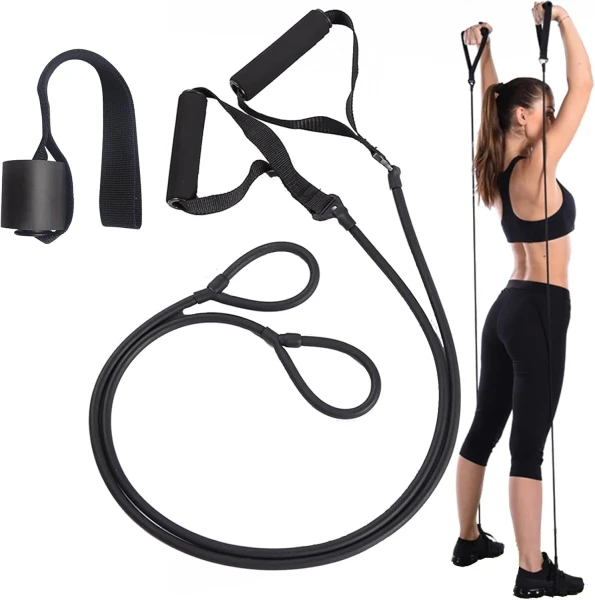 Sport: Resistance Band Set With Door Anchors Natural Latex Exercise Bands for Home Body Workouts Strength