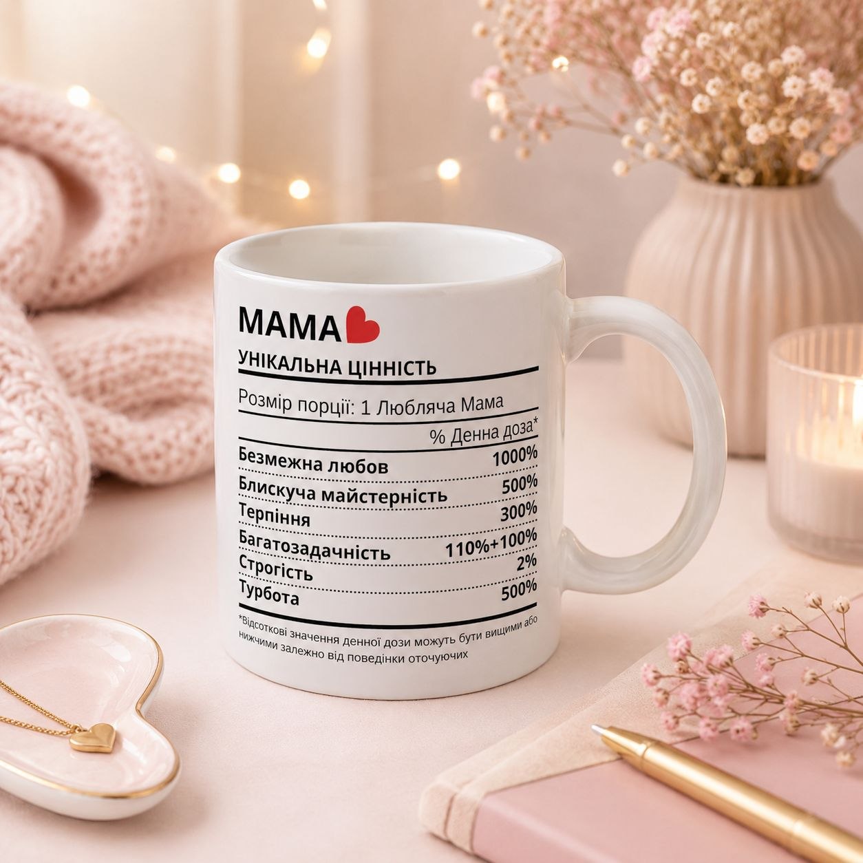 Чашка біла глянцева " Мама" 330 мл., клас PREMIUM +