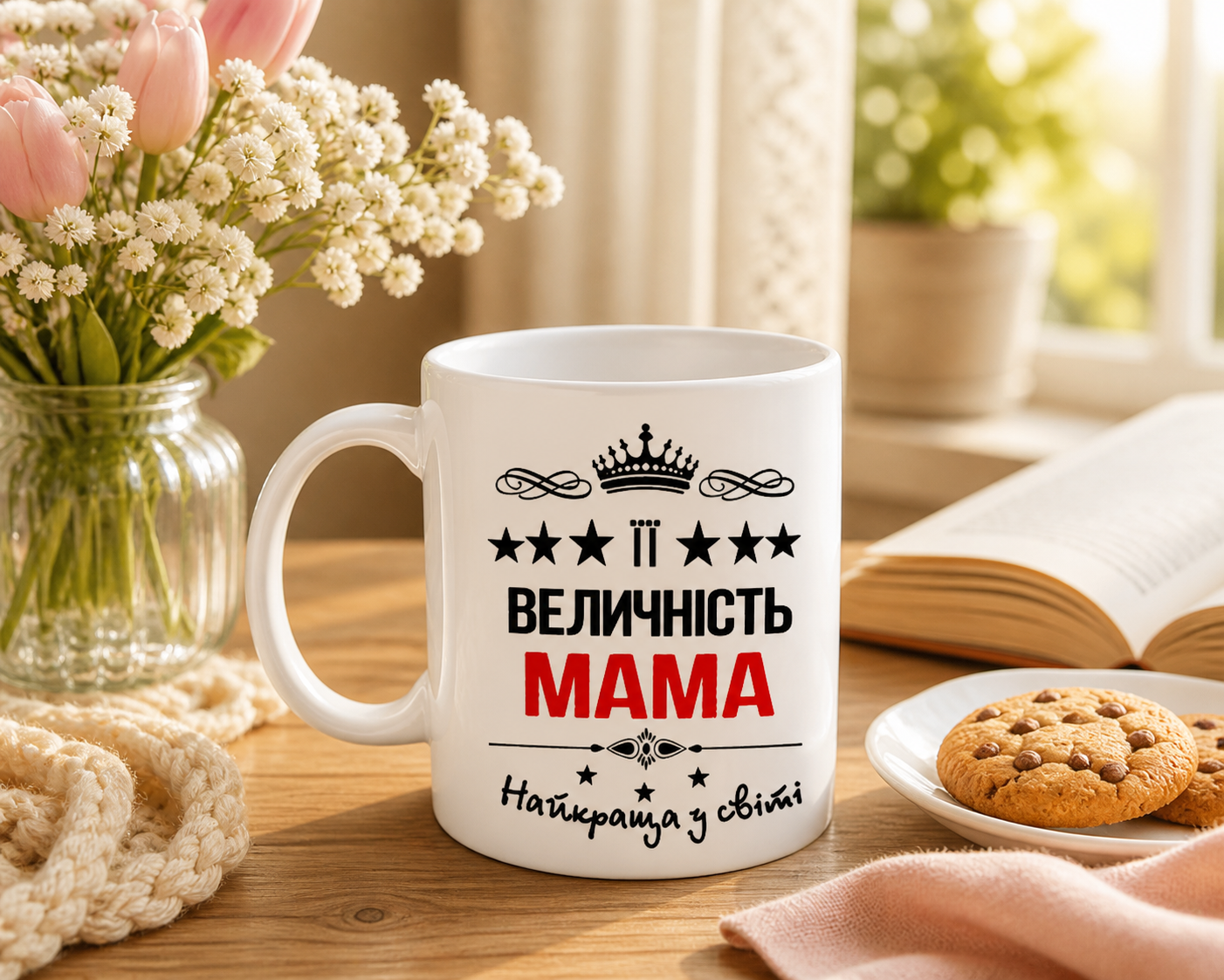 Чашка біла глянцева " Мама" 330мл., клас PREMIUM +