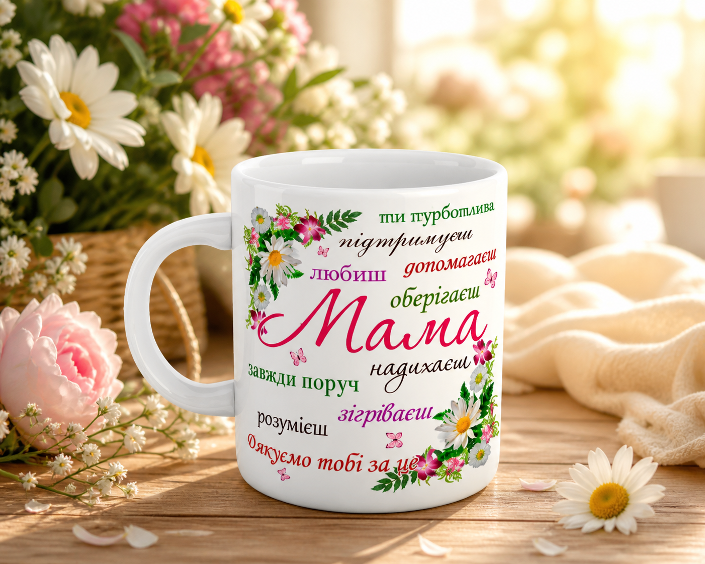 Чашка біла глянцева " Мама" 330мл., клас PREMIUM +