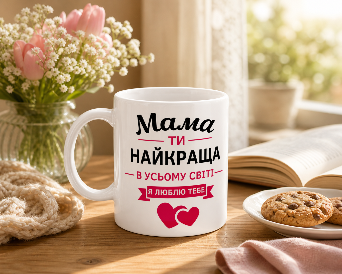 Чашка біла глянцева " Мама" 330мл., клас PREMIUM +