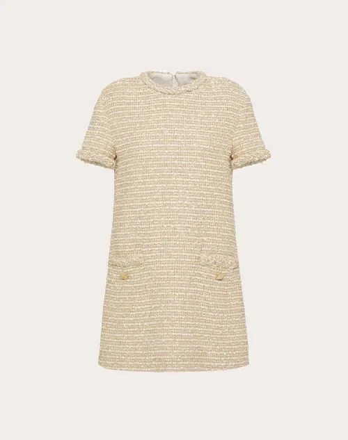 GOLD COTTON TWEED DRESS