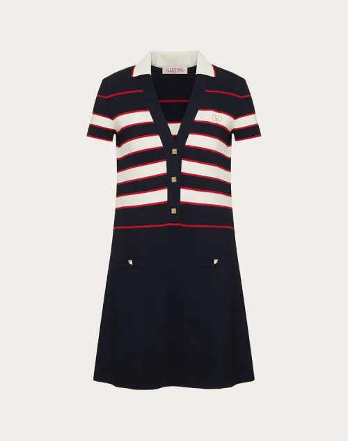 NAVY STRIPED MINI DRESS
