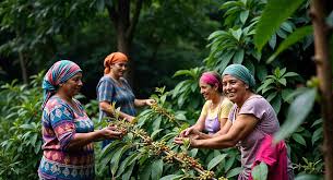 Freshly roasted coffee beans