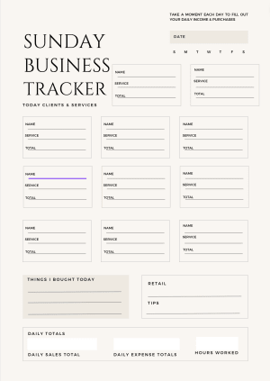 Salon Suite Business Tracker 2