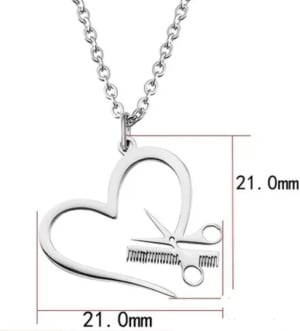 Stylist open heart scissor neck necklace 3